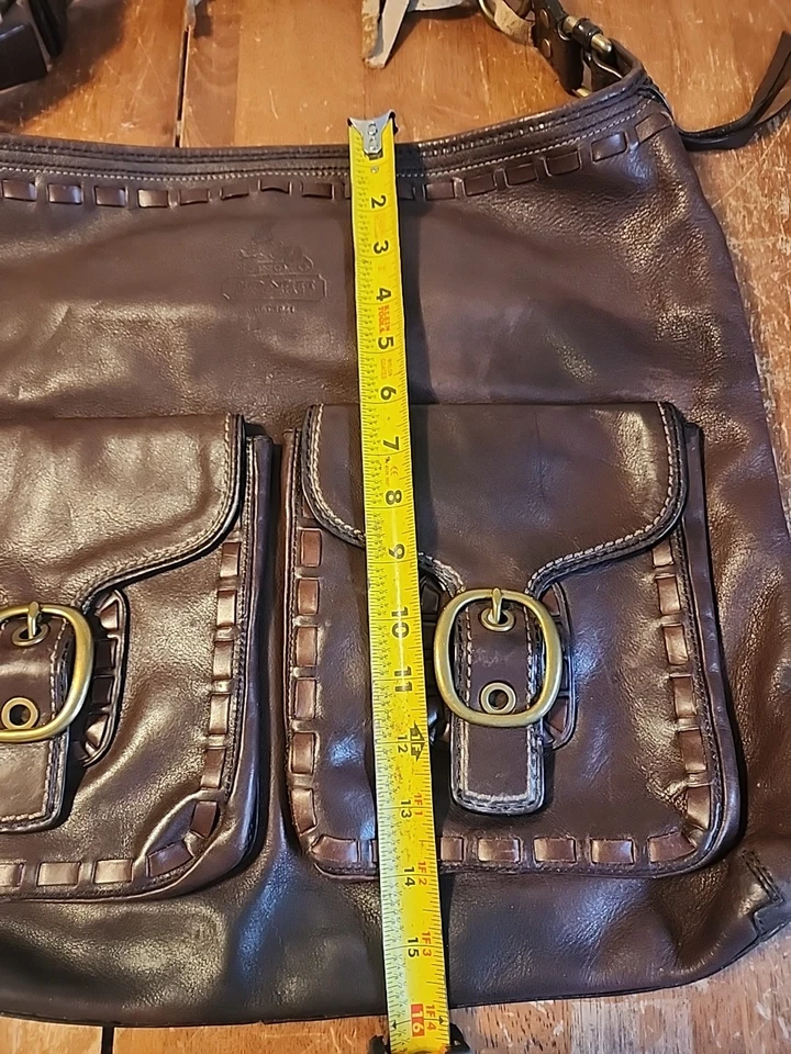 COACH Ltd Ed Bleecker Elisa Laced Leather XL Slim Hobo Bag Purse Satchel Y2K  - Image 2 of 4