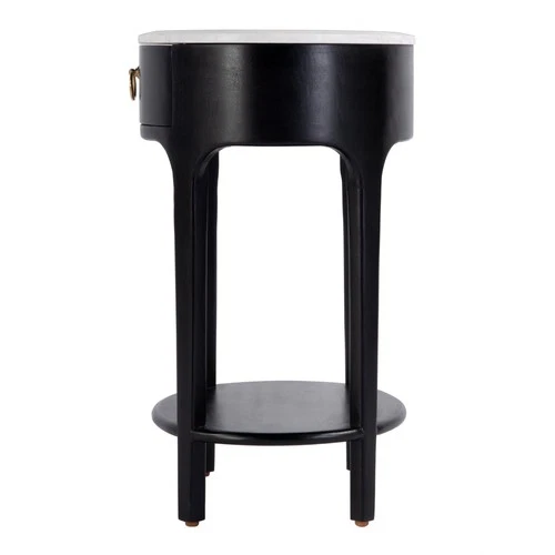 Butler Specialty Company Ellen 18.25 in. W Oval Marble Top Nightstand - Black - Picture 6 of 10