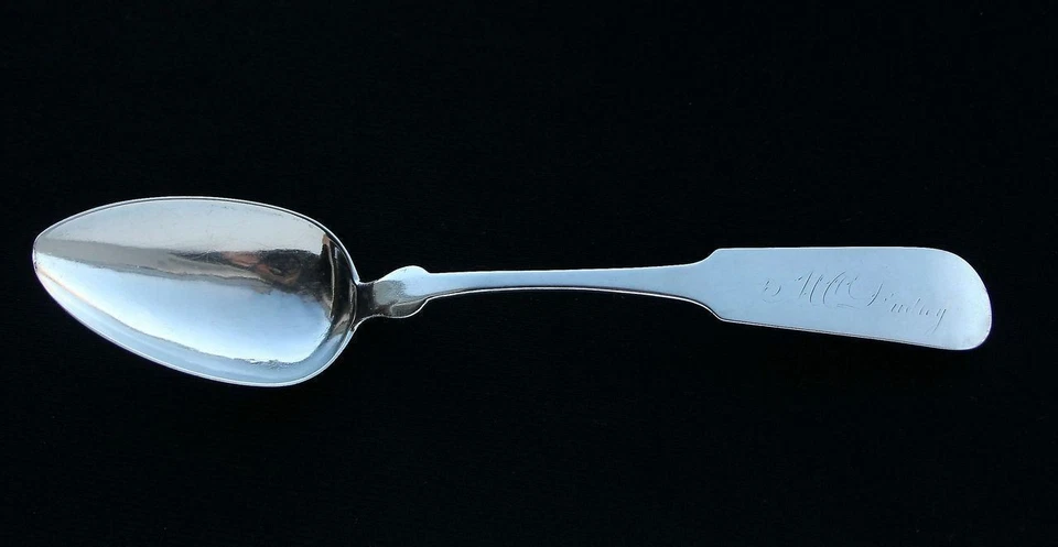 H C DUDLEY Infantería 1841-1850 Moneda Plata J Gorham Esterlina Mesa Cuchara Violín Foto 2 de 4