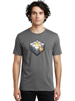 Silver-Cube Mens Graphic Tee, 100% Cotton, Casual Summer Wear