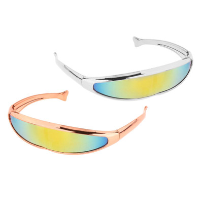 Fashion Futuristic Sunglasses Alien Mirror Narrow Single Lens Eyewear for 