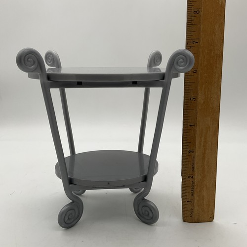 American Girl Bistro Cafe Servizio Carrello Tavolo 6,5" Grigio Argento Accessorio Bambola - Foto 7 di 7