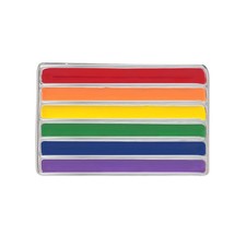 2 Pack Rainbow Pride Rectangle LGBTQ Pins   Rainbow Rectangle Shaped Pins for Aw