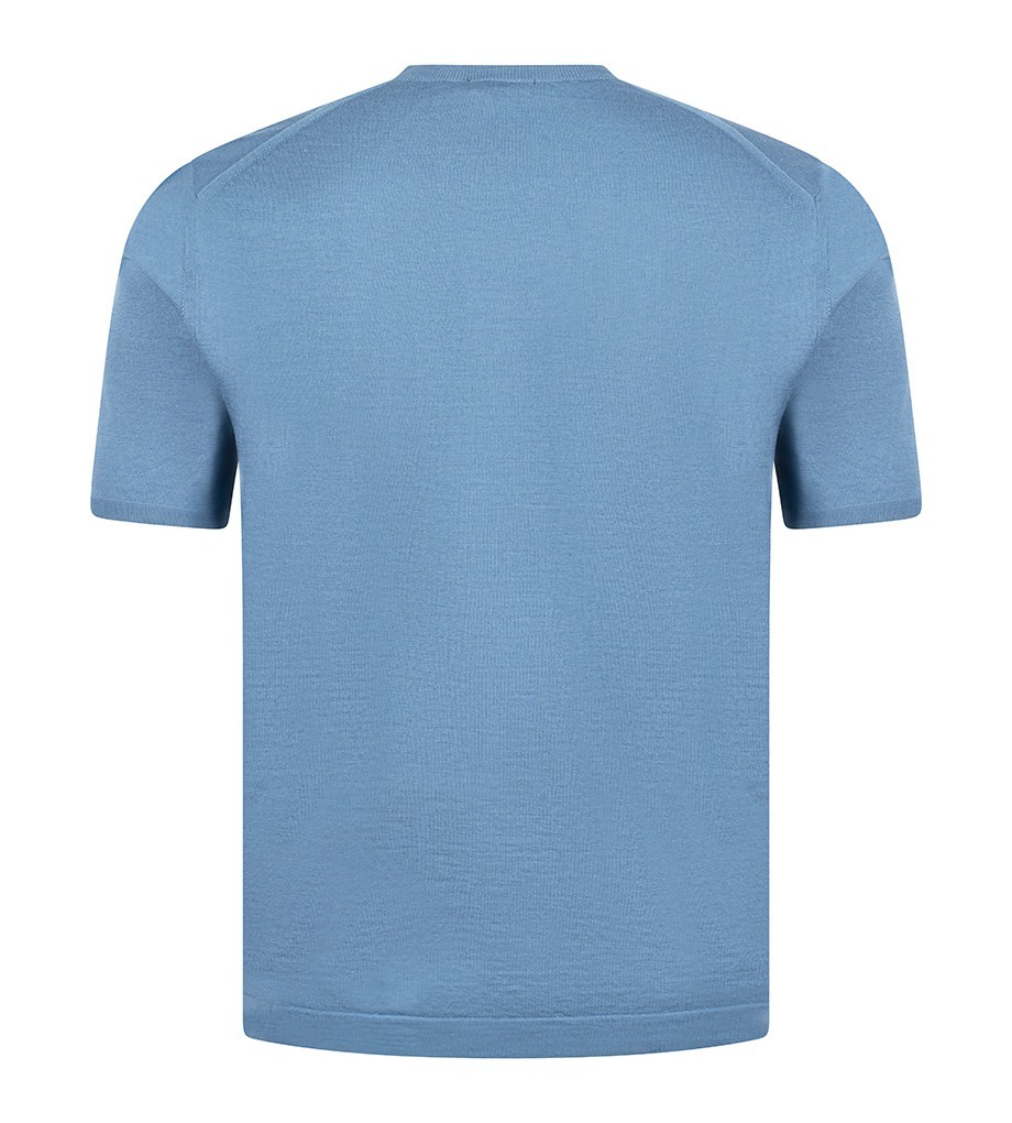 STILE LATINO t-shirt wool silk EU 54 US 44 light blue tailored fit