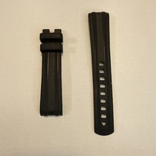  Damaged Omega 20mm Black Rubber Band Strap for Seamaster Diver 300 42mm Watch
