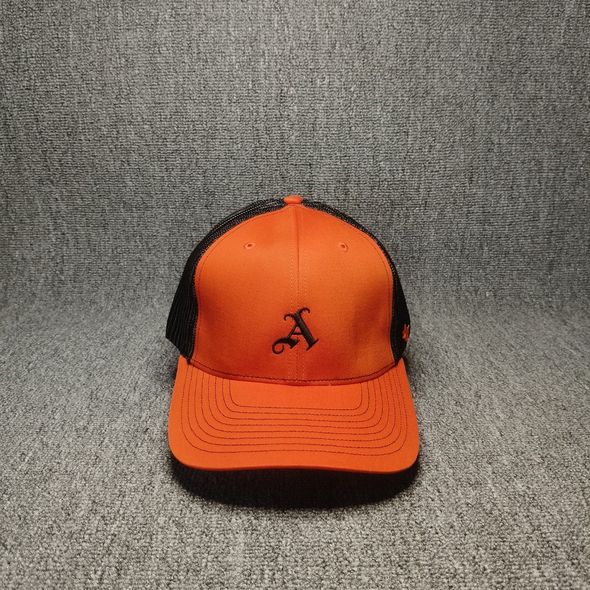 47 Brand Trucker Hat Cap Orange Black Letter A Snapback Adjustable