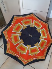 Knirps Regenschirm Schwarz Orange Gelb Weiß in Hülle 70er Jahre Neu