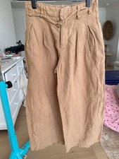 zara girls sz 9 134cm wide leg linen pants flowy