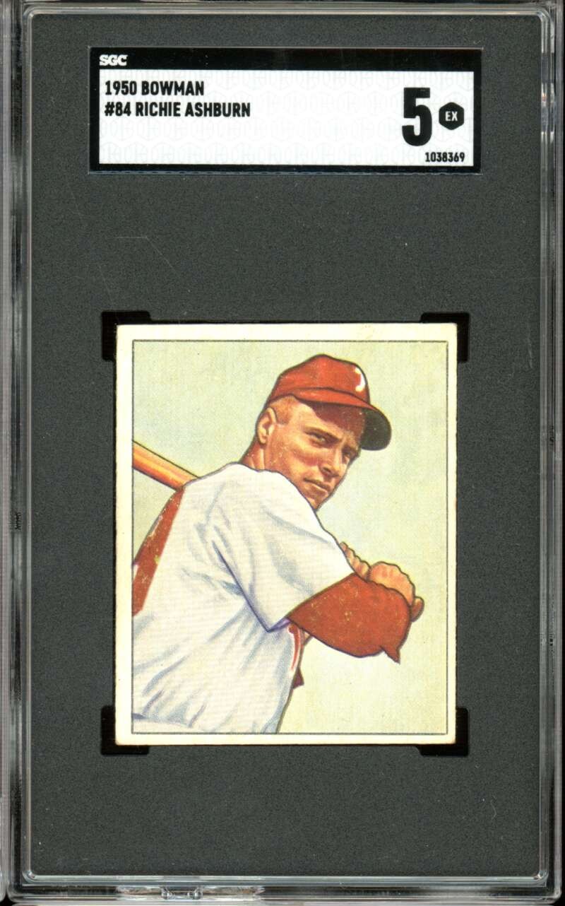 1950 Bowman #84 Rich Richie Ashburn Phillies HOF SGC 5 EX