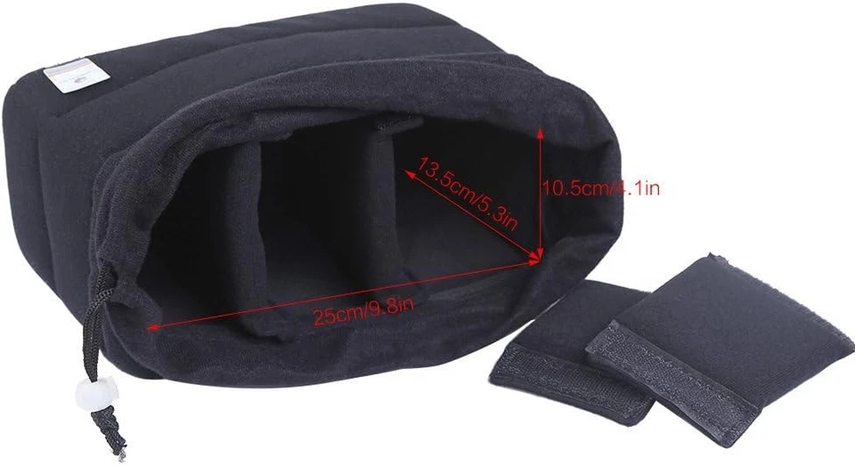 Koolertron Shockproof Camera Photo Bag for SLR TLR Insert Black  - Image 3 of 4