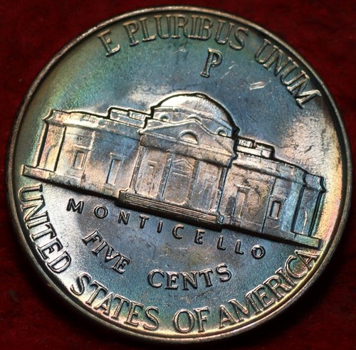 Uncirculated Nice Color 1942 Philadelphia Mint Silver Jefferson Nickel - Picture 2 of 2