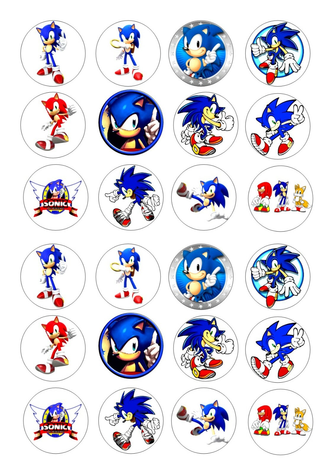 24 SONIC THE HEDGEHOG BIRTHDAY ICING EDIBLE FAIRY/CUP CAKE/BUNS TOPPERS  7625784109171 | eBay