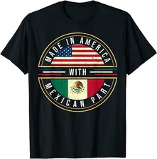 NEW LIMITED Made In America With Mexican Parts USA Mexico Flag Citizen T-Shirt