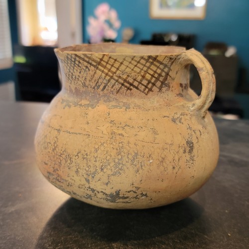 Vaso urna cultura Majiayao ceramica cinese neolitica con manici dipinti - Foto 8 di 14