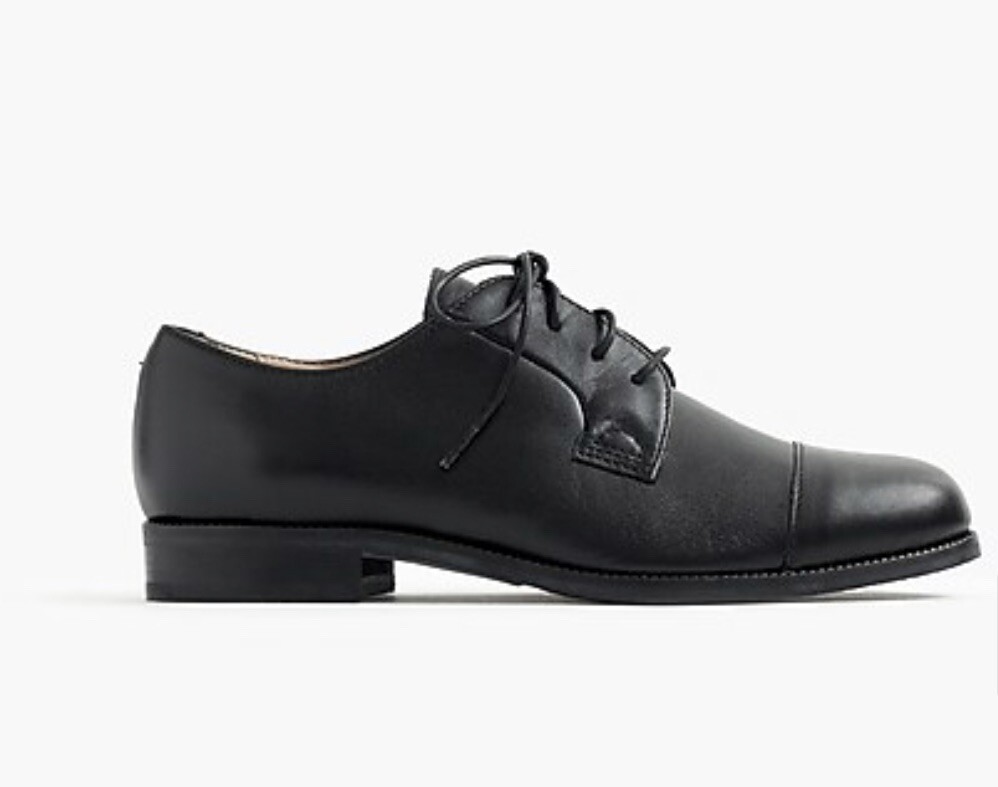 Boys' cap-toe oxfords $118, black, size K11, NWOB