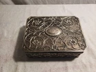 Godinger  Vintage Sterling  Silver Plated Jewelry Box Ornate Floral Embossed