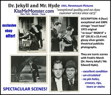4 Mgm 1931 Pre Code Horror Re Issue Photos Dr. Jekyll And Mr. Hyde Fredric March 4 Mgm 1931 Pre Code Horror Re Issue Photos Dr. Jekyll And Mr. Hyde Fredric March