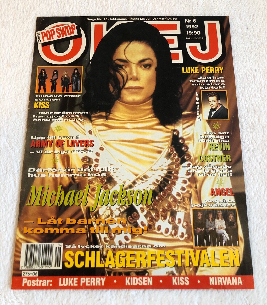 MICHAEL JACKSON 1992 Clipping Poster Swedish Music magazine OKEJ