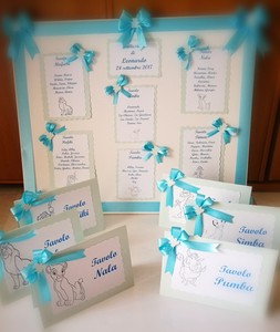 Tableau Battesimo Celeste Azzurro Re Leone Festa Tema Tavoli Personalizzabile Ebay