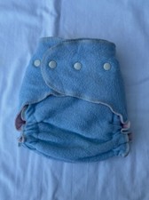Loveybums Large LIO Baby Blue/Pink Wool Crepe / Snap-in Organic Cotton Diaper .