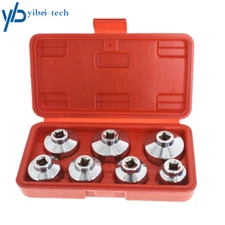 7 Pieces 3/8" Paper Cartridge Housing Oil Filter Cap Wrench Socket Set Tool Kit