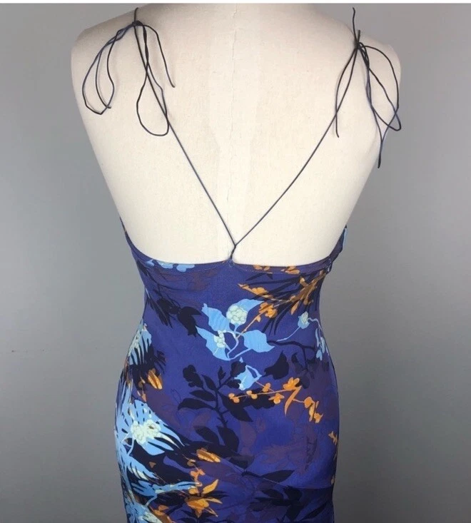 Abito asimmetrico estivo floreale giungla KENZO grande viola midi bodycon vacanza