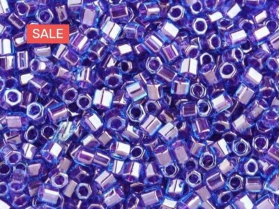 TOHO Bead Hex 8/0 Violet Lined Sapphire 8gm Pack