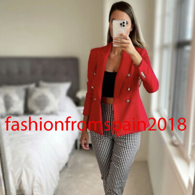Veste Blazer Blazer Femme Rouge Zara Suit Tailleur Zara Zara Veste