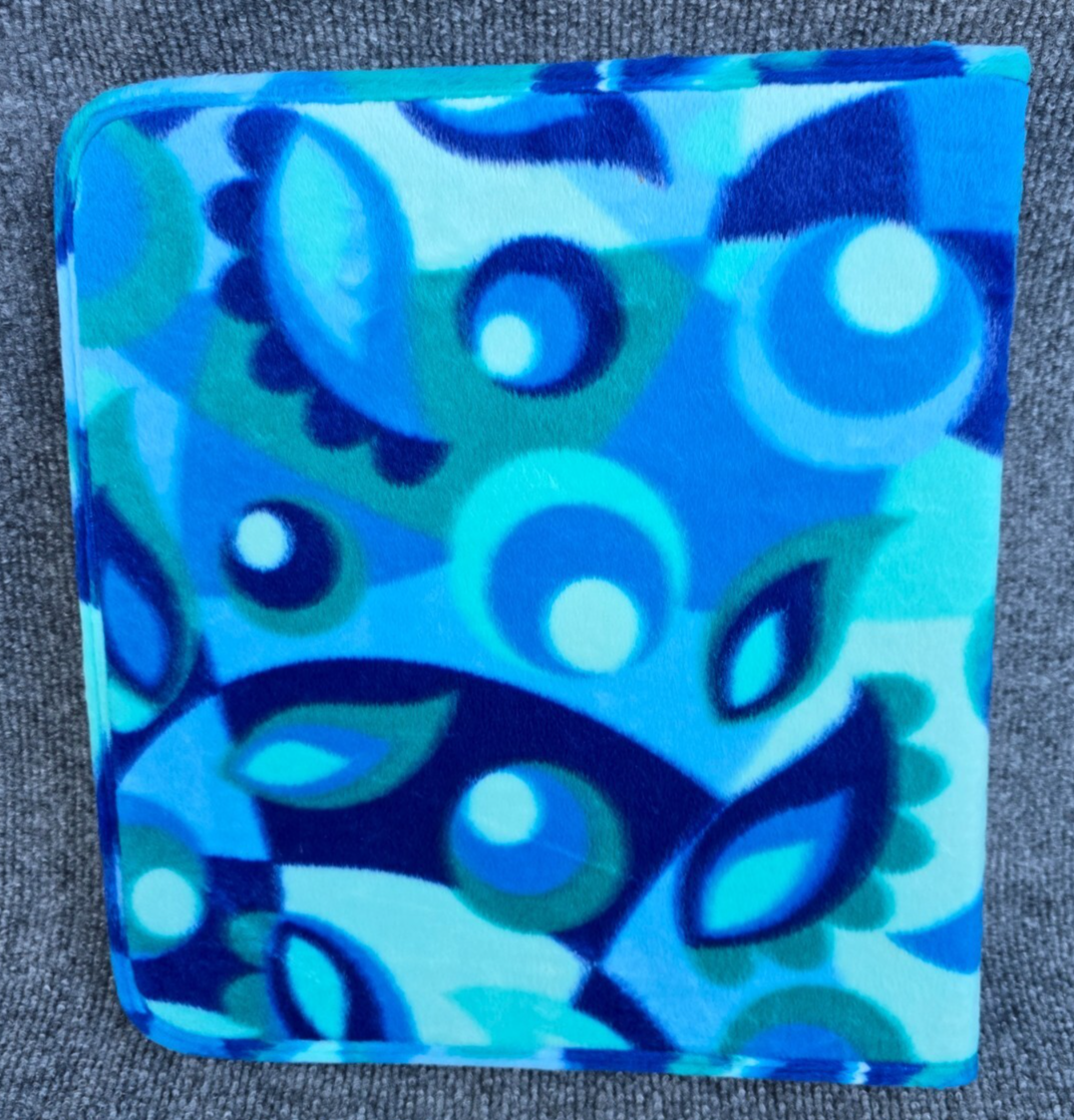 リサフランク　リングファイル Lisa Frank Vintage Blue Paisley Fuzzy 3 Ring Binder Zipper
