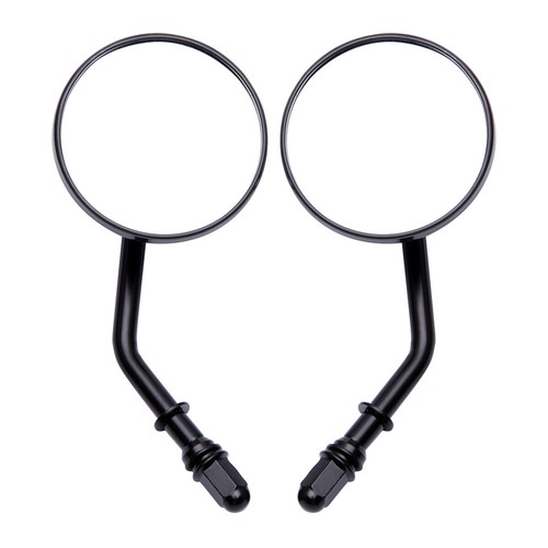 Black Round Motorcycle Mirrors For Harley Sportster XL 883 1200 48 Softail Dyna - Picture 5 of 11