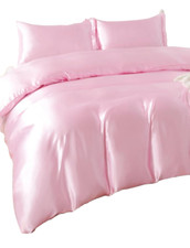 HOdo Home Satin Duvet Cover Twin Size, 3 Piece Silk Like Comforter Cover, NIB 