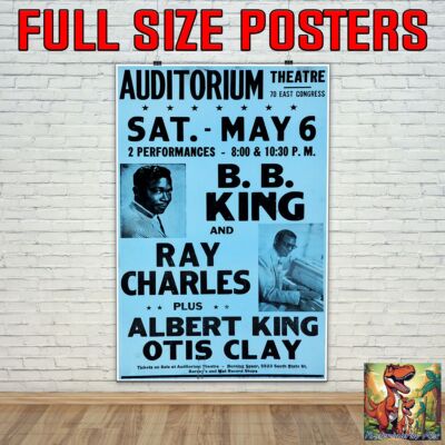 BB King Ray Charles Albert King 1972 Chicago Tour Poster ähnlich A1 36''x24''