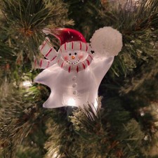 Star Snowman Acrylic Ornaments Set of 10 Christmas Clip-On