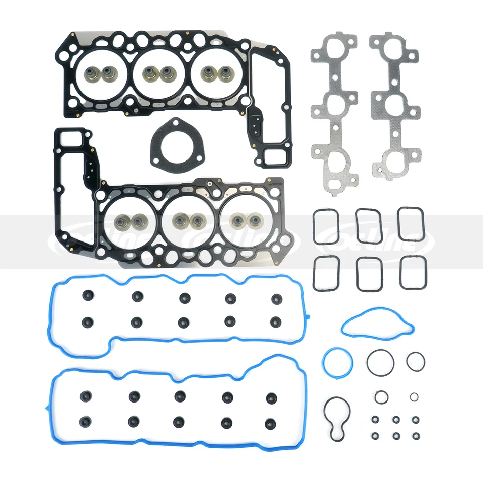 Head Gasket Set Timing Chain Kit Oil Pump for Dodge Dakota Ram Jeep Liberty - Image 3 of 4