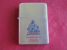 1961 Zippo Lighter Adv "The Pilot" Compliments of Pilot Life Insurance Co.