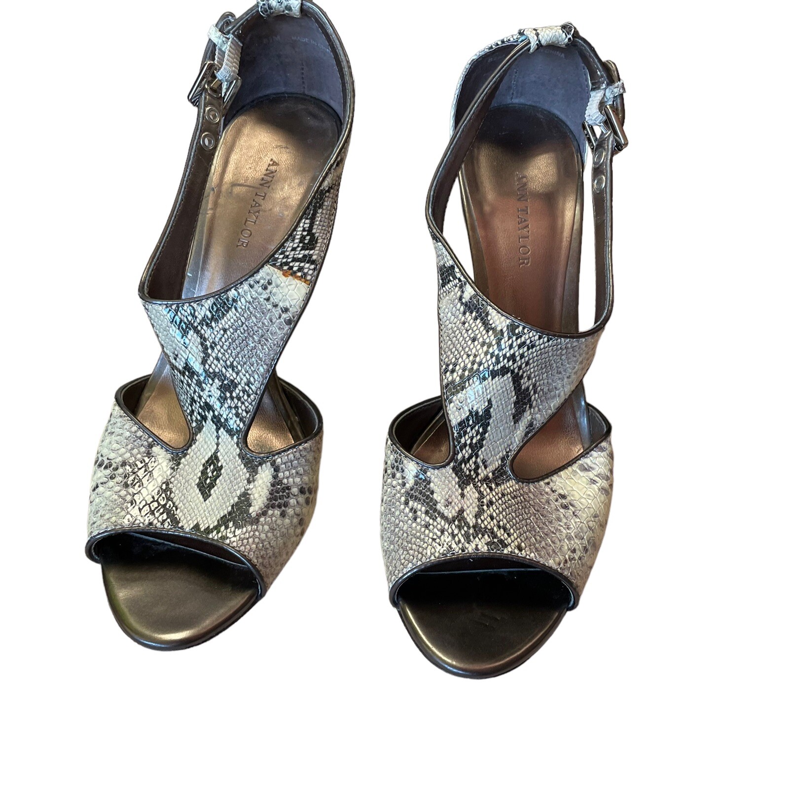 Ann Taylor Julia Python T-Strap Sandals Heels Sz … - image 4