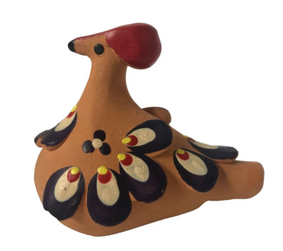 Russian Hand Made Painted Clay Bird Whistle 3.5''
