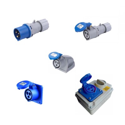 Deligo 240V 32A 2P+E blau Industrie Stecker & Steckdosen IP44