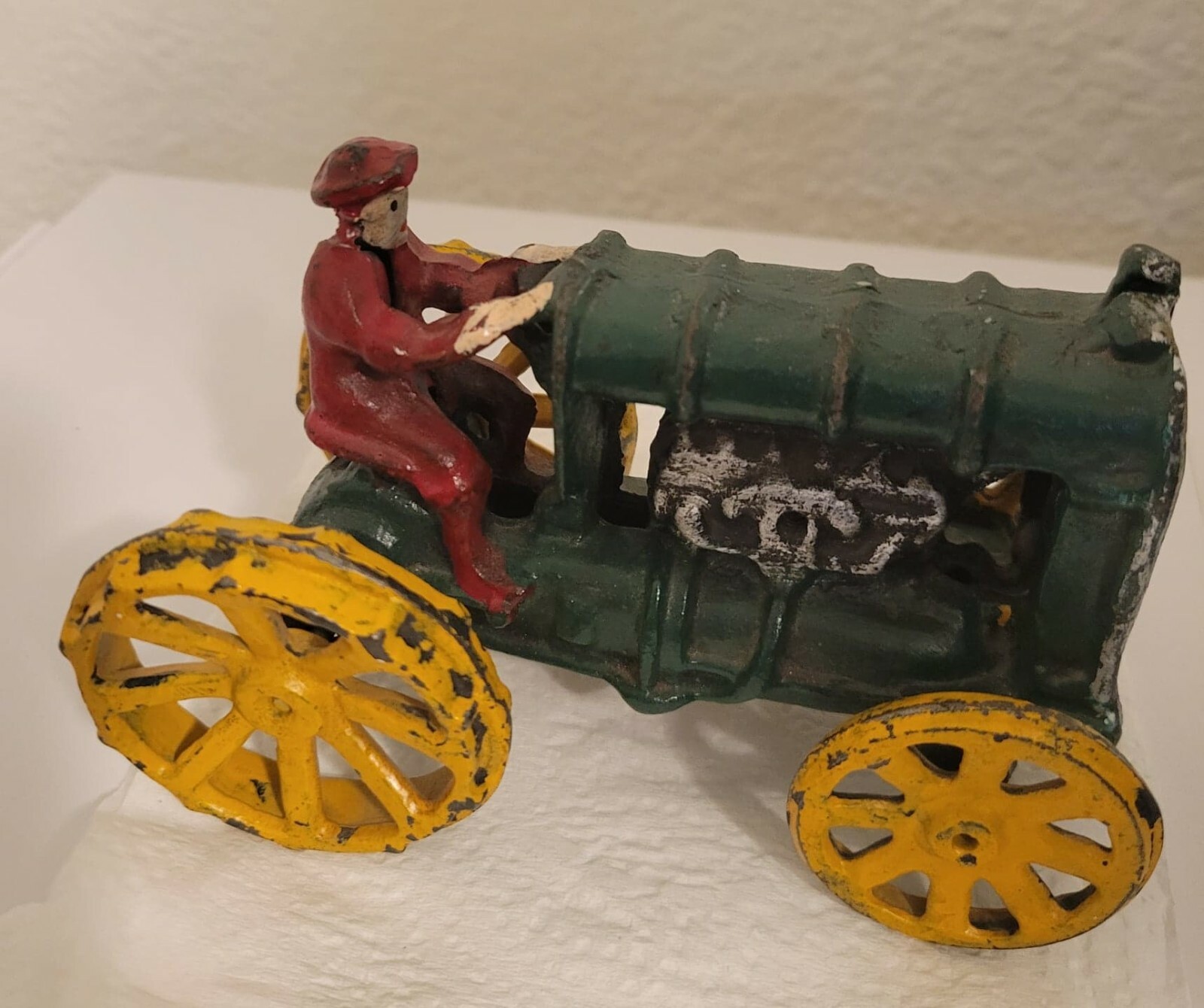 Vintage-Style Cast Iron Toy Tractor with Driver – Arcade/Hubley Repro ...