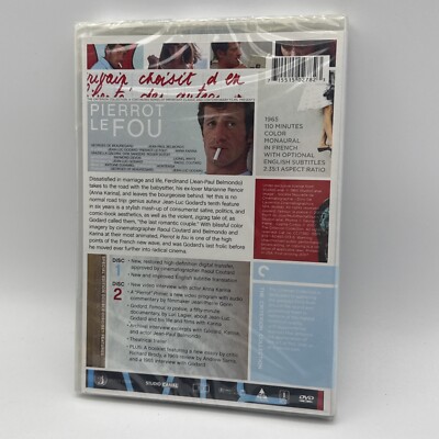Pierrot Le Fou 1965 DVD 2008 2-Disc Criterion Jean-Luc Godard