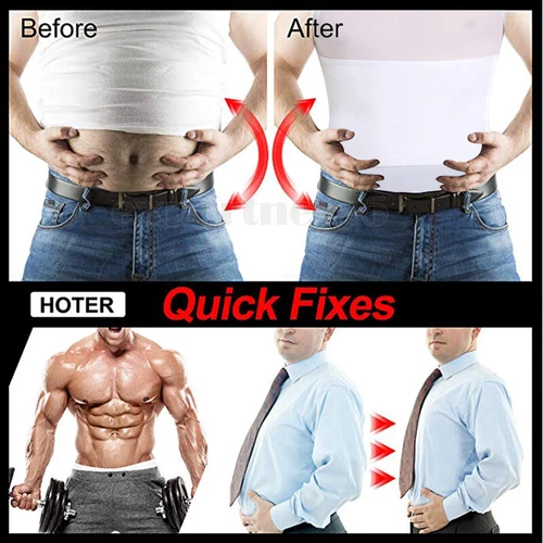 Herren Abnehmen Kompressionsweste Bodybuilding Abnehmen Untershirt Body Shaper Tops - Bild 8 von 32