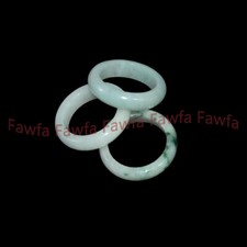 Natural A Jadeite 17-18mm Light Green Jade Men Women Ring With Certified