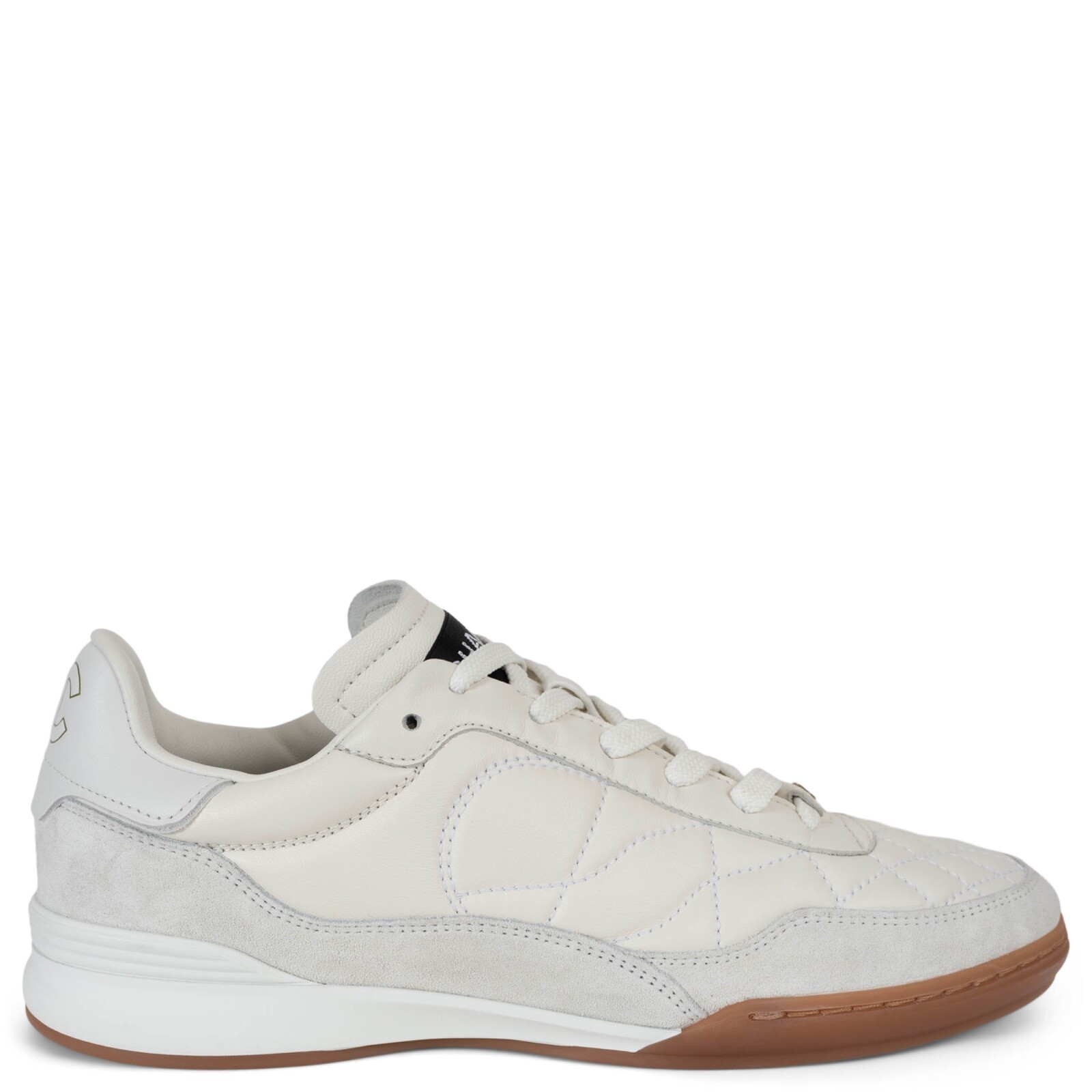 CHANEL white 23K leather suede low top sneakers size 38