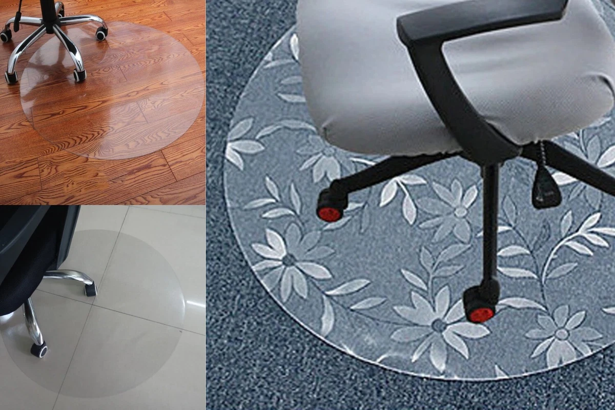 PVC Transparent Waterproof Plastic Soft Chair Round Wood Floor Protection  Mat