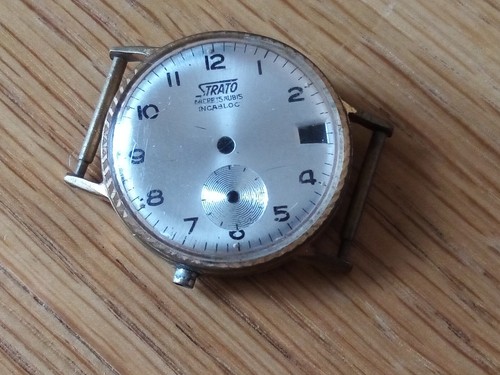 STRATO ANCABLOC 15RUBIS ANCIEN BOITIER MONTRE SWISS? old WATCH avec poinçon OR? - Photo 1/11