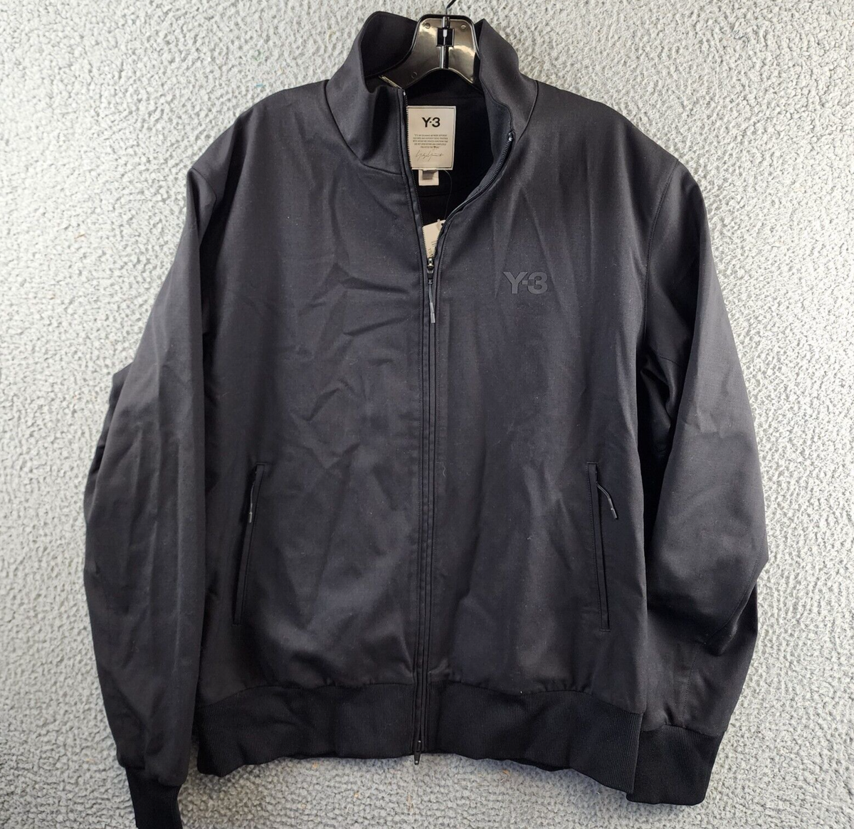 Y-3 Regular Fit Classic Track Jacket Men XL Black Full Zip Closure Stand Collar Y-3 Regular Fit Classic Track Jacket Men XL Black Full Zip Closure Stand Collar