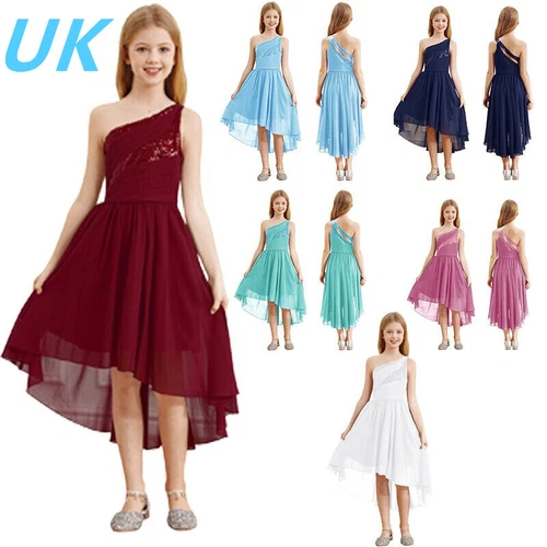 LOEWE Abito da ballo iEFiEL AU bambini ragazze matrimonio festa una spalla alto basso DE