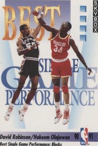 帽子 set of 2 D Robinson & H Olajuwon David Robinson / Hakeem Olajuwon 1991-92 Skybox Basketball Trading