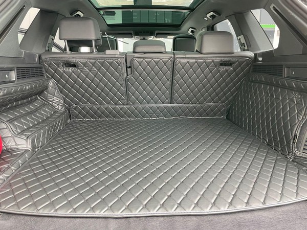 Carstyler® Exklusive Kofferraummatte FüR X3 F25 Leder Schwarz Faden Schwarz-image