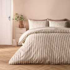 Image of OHS Watercolour Embossed Bedding Set Stripe Duvet Cover with Pillowcase